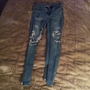 American eagle size 00 blue distressed jeans
